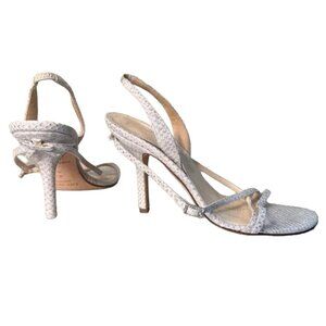 RARE!!! KATE SPADE Bow Detail Metallic Snake Skin Strappy Heels Sandals size 8